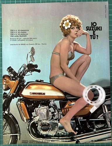 Rara pubblicità moto suzuki - pubblicità,