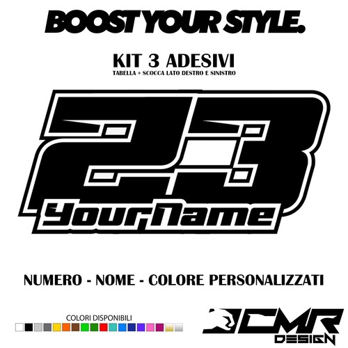Adesivi stickers numero - 3, nome